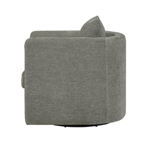 English Elm Sutton Ultra-Soft Gray Swivel Barrel Chair with Pocket Coil Seat, Reversible Cushions, Stain-Resist B050P322585