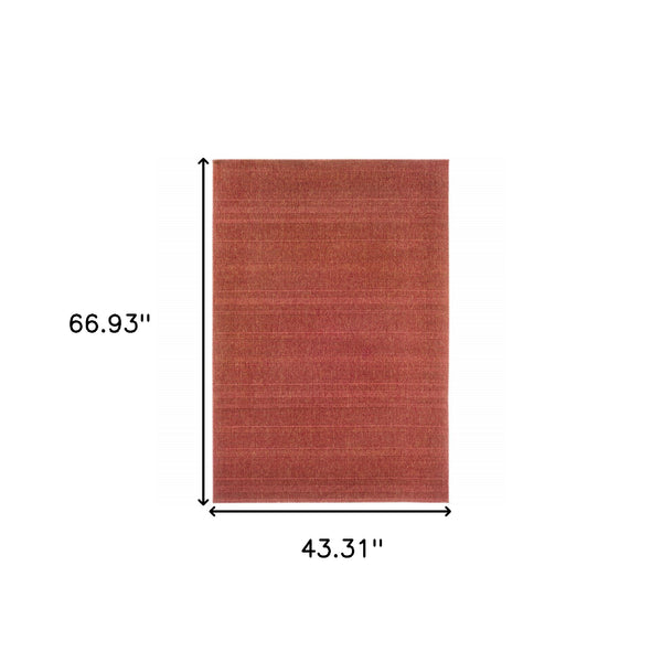 Homeroots 4' X 6' Red Stain Resistant Indoor Outdoor Area Rug - Stylish, Versatile Decor For Homes With Pets! Red Polypropylene 506919
