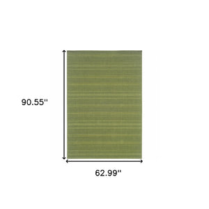 Homeroots 5' X 8' Green Stain Resistant Indoor Outdoor Area Rug Green Polypropylene 506929