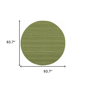 Homeroots 8' X 8' Green Round Stain Resistant Indoor Outdoor Area Rug Green Polypropylene 506932