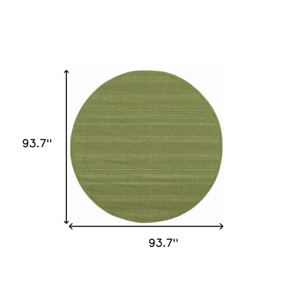 Homeroots 8' X 8' Green Round Stain Resistant Indoor Outdoor Area Rug Green Polypropylene 506932