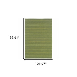 Homeroots 9' X 13' Green Stain Resistant Indoor Outdoor Area Rug Green Polypropylene 506933