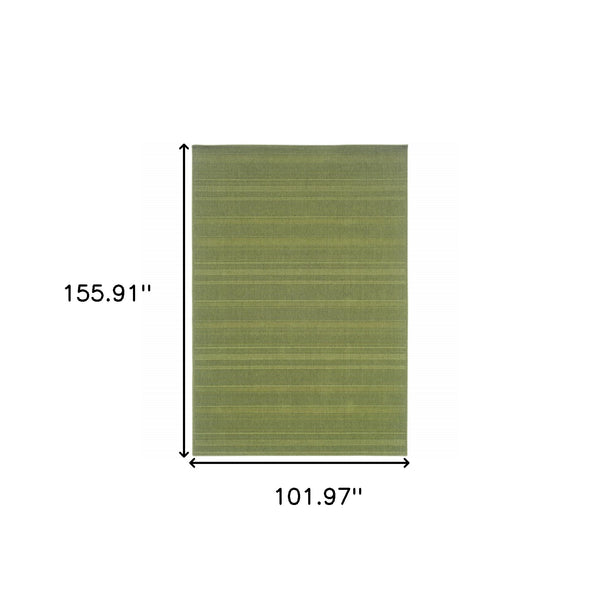 Homeroots 9' X 13' Green Stain Resistant Indoor Outdoor Area Rug Green Polypropylene 506933
