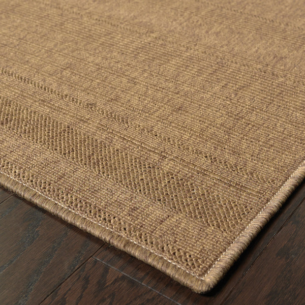 Homeroots 6' X 9' Tan Stain Resistant Indoor Outdoor Area Rug Tan Polypropylene 506939