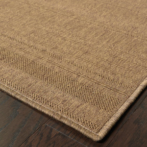 Homeroots 7' X 10' Tan Stain Resistant Indoor Outdoor Area Rug Tan Polypropylene 506940