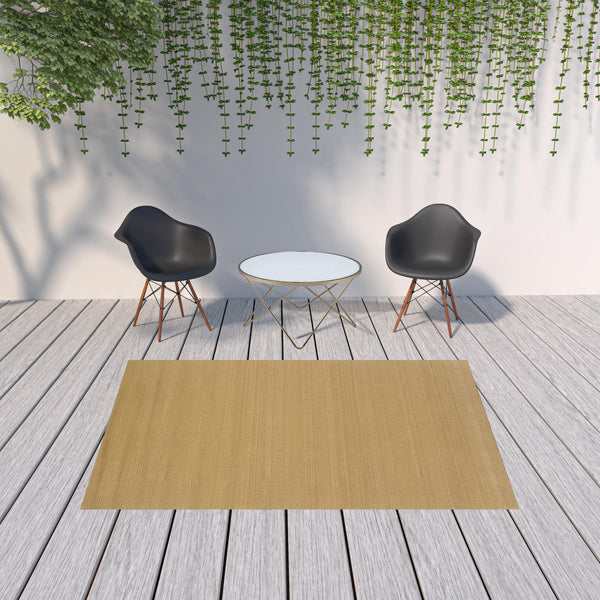 Homeroots 6' X 9' Beige Stain Resistant Indoor Outdoor Area Rug Tan Polypropylene 506949