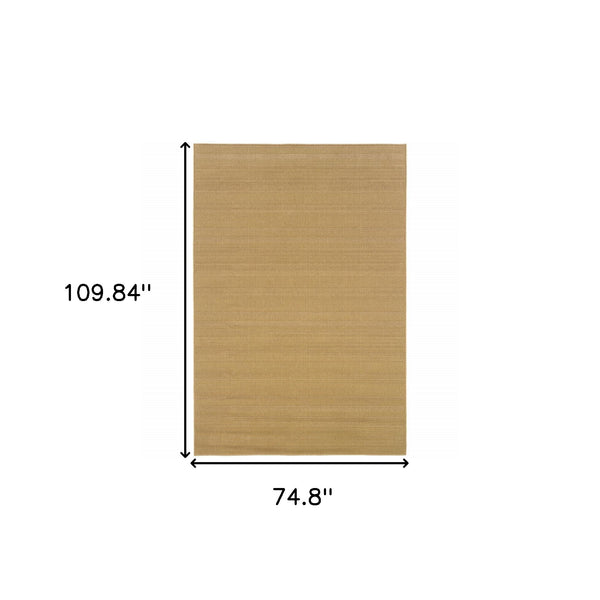 Homeroots 6' X 9' Beige Stain Resistant Indoor Outdoor Area Rug Tan Polypropylene 506949