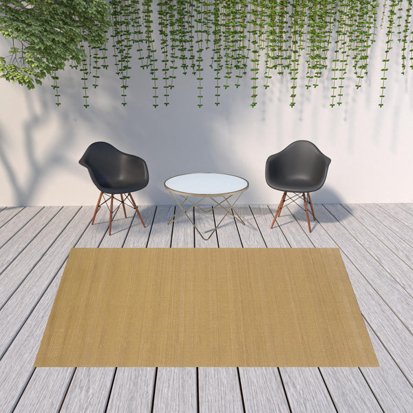 Homeroots 7' X 10' Beige Stain Resistant Indoor Outdoor Area Rug Tan Polypropylene 506950