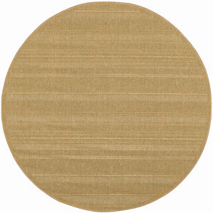 Homeroots 8' X 8' Beige Round Stain Resistant Indoor Outdoor Area Rug Tan Polypropylene 506951