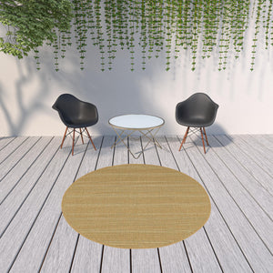 Homeroots 8' X 8' Beige Round Stain Resistant Indoor Outdoor Area Rug Tan Polypropylene 506951
