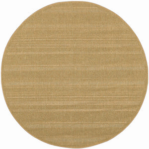 Homeroots 8' X 8' Beige Round Stain Resistant Indoor Outdoor Area Rug Tan Polypropylene 506951
