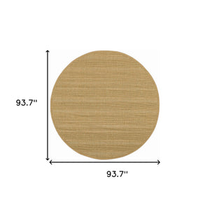 Homeroots 8' X 8' Beige Round Stain Resistant Indoor Outdoor Area Rug Tan Polypropylene 506951