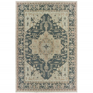 Homeroots 3' X 5' Gray Oriental Indoor Outdoor Area Rug - Stain Resistant, Stylish Design For Homes With Kids & Pets 3'3" X 5' Polypropylene 506954