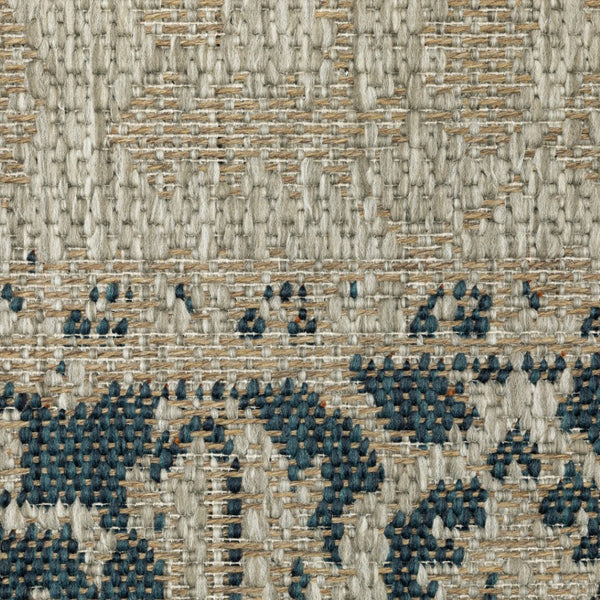 HomeRoots 5' Gray Oriental Indoor-Outdoor Area Rug - Stain and Water Resistant, Timeless Medallion Design 9'10" x 12'10" 506958