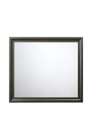 English Elm Soteris Antique Gray Beveled Mirror with Synthetic Wood Frame — Timeless Rectangular Accent for Home Décor B2726P261851