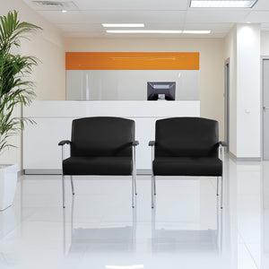 OSP Home Furnishings Healthcare Guest Chair with Steel Frame and Cleanable Upholstery for Waiting Rooms 55099S-R107