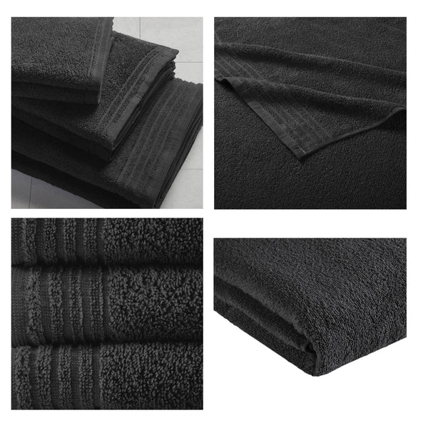 English Elm 100% Cotton Quick Dry 12-Piece Bath Towel Set - Zero Twist Duet, Soft Absorbent Bath/Hand/Washcloths B035P294208
