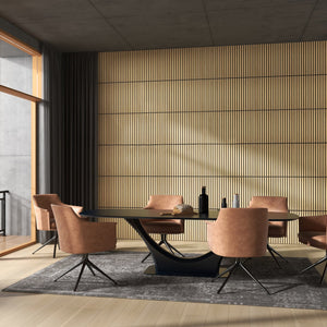 English Elm HOMCOM 3D Faux Wood Wall Panels 24" x24" Sound Absorbing Slat Panels for Home Office & Ceiling Decor Oak W2225P229714