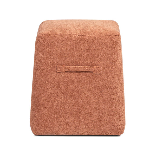 English Elm Jennifer Taylor Home - Oliver 16" Tapered Square Upholstered Ottoman - Compact Fleece Pouf, Modern Footrest & Seat (16") Orange B2719P269259
