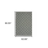 Homeroots 5' X 8' Gray And Ivory Geometric Stain Resistant Indoor Outdoor Area Rug  Polypropylene 507035