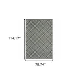 Homeroots 7' X 10' Gray And Ivory Geometric Stain Resistant Indoor Outdoor Area Rug  Polypropylene 507036