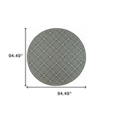 Homeroots 8' X 8' Gray And Ivory Round Geometric Stain Resistant Indoor Outdoor Area Rug  Polypropylene 507039