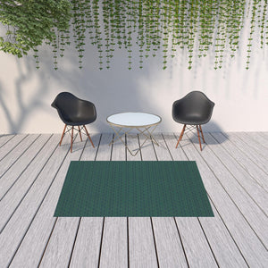 HomeRoots 5' Blue and Green Geometric Indoor Outdoor Area Rug - Stylish, Durable, Stain-Resistant Design for Any Space 5'3" x 7'6" 507096