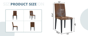 English Elm Four Modern Upholstered Dining Chairs Brown Faux Leather Foam Cushion Metal Legs W1151P359268