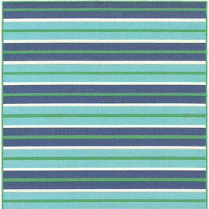 HomeRoots 5' Geometric Blue and Green Stain Resistant Area Rug for Stylish Indoor and Outdoor Spaces 5'3" x 7'6" 507184