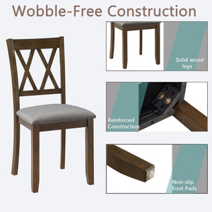 English Elm Dining Chairs Set Of 4 - Ergonomic Walnut Wooden Dining Room Chairs With Padded Seats & Style W1998P317437