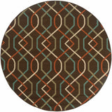 Outdoor Rugs - Stain Resistant Brown & Ivory Geometric Area Rug for Indoor & Outdoor Spaces