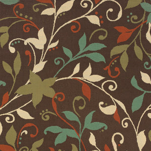 Homeroots 9' X 13' Brown Floral Stain Resistant Indoor Outdoor Area Rug  Polypropylene 507276