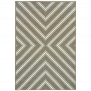 HomeRoots 9' Blue and Gray Geometric Area Rug – Stain Resistant, Durable for Indoor & Outdoor High-Traffic Use 507294