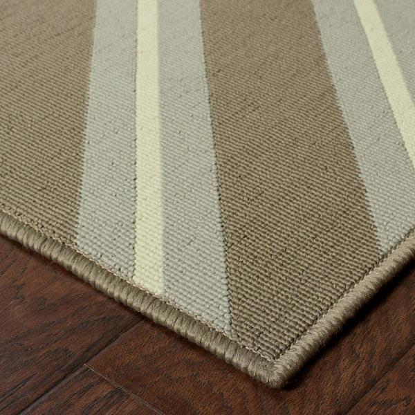 HomeRoots 9' Blue and Gray Geometric Area Rug – Stain Resistant, Durable for Indoor & Outdoor High-Traffic Use 507294