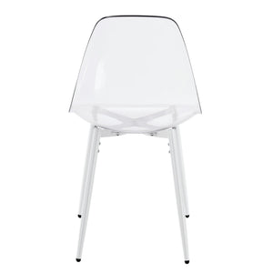 English Elm Dining Chair Set of 4 Ghost Style Acrylic Seat with Slim Metal Legs for Modern Spaces W234P417568
