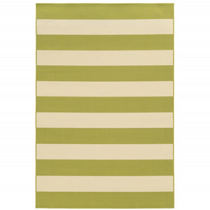 HomeRoots 9' Modern Green and Ivory Geometric Area Rug – Stain Resistant, Indoor/Outdoor, Easy Care, Durable Design 507339