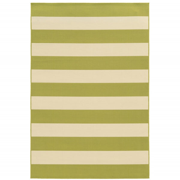 HomeRoots 9' Modern Green and Ivory Geometric Area Rug – Stain Resistant, Indoor/Outdoor, Easy Care, Durable Design 507339