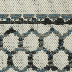 HomeRoots 5' Blue and Beige Geometric Indoor/Outdoor Area Rug – Stain and Water Resistant for Easy Care 5'3" x 7'3" 507466