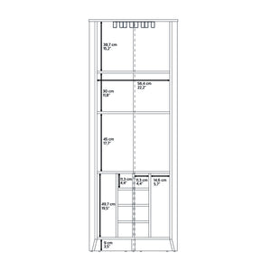 English Elm Corner Bar Cabinet with Ten Built-In Wine Slots, Cup Rack & Spacious Top Shelf for Entertaining Brown 75.2 L x 24.02 W x 3.15 H B097S00148