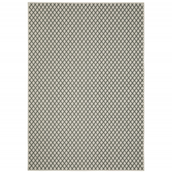 HomeRoots 5' Geometric Beige Area Rug – Durable, Stain Resistant Design for Indoor & Outdoor Spaces, Easy Care 7'10" x 10' 507492