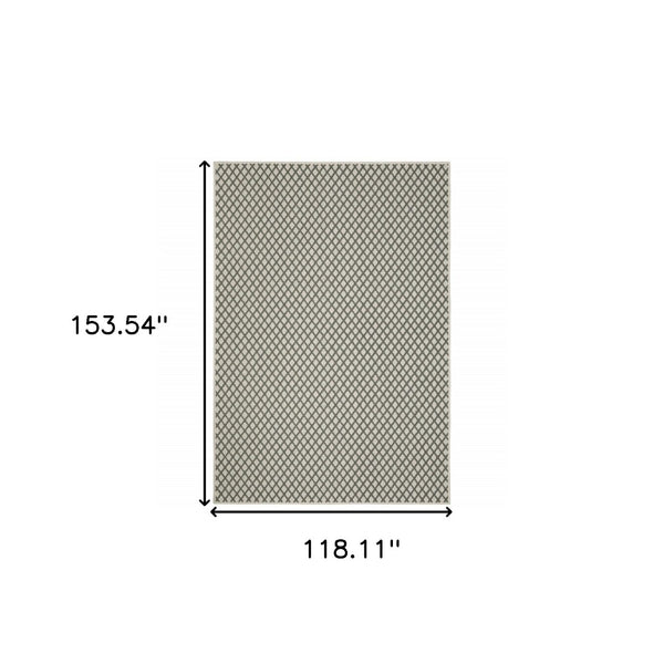 HomeRoots 5' Geometric Beige Area Rug – Durable, Stain Resistant Design for Indoor & Outdoor Spaces, Easy Care 9'10" x 12'10" 507493