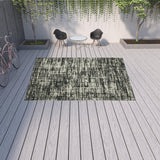 Homeroots 10' X 13' Beige And Black Abstract Stain Resistant Indoor Outdoor Area Rug  Polypropylene 507499