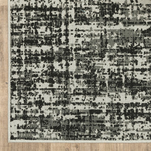 Homeroots 10' X 13' Beige And Black Abstract Stain Resistant Indoor Outdoor Area Rug  Polypropylene 507499