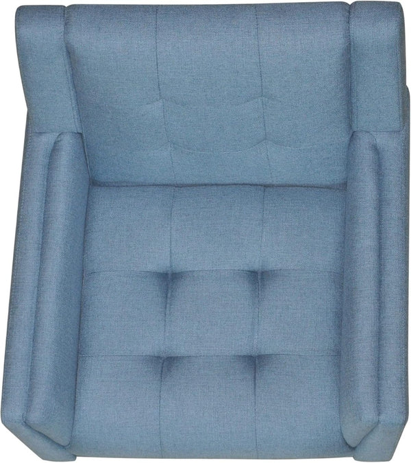 English Elm Mid-century Waffle Tufted Club Chair Solid Wood Splayed Legs Reading Lounge Accent Blue N776P379535B