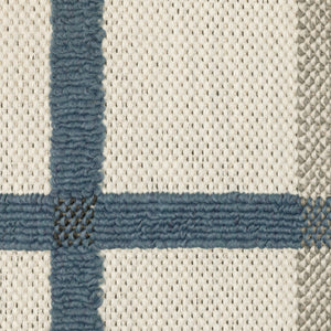HomeRoots 5' Blue and Beige Geometric Area Rug - Stain Resistant, Versatile for Indoor and Outdoor Spaces 9'10" x 12'10" 507529