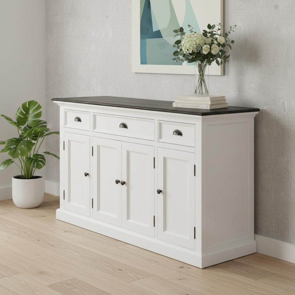 HomeRoots 60" Elegant Solid Wood Buffet Table with Stylish Two-Tone Finish and Ample Storage for Any Space 507534