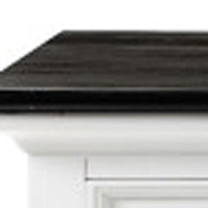 HomeRoots 81" Solid Wood Buffet Table in White & Black - Elegant Storage Solution for Modern Interiors 507535