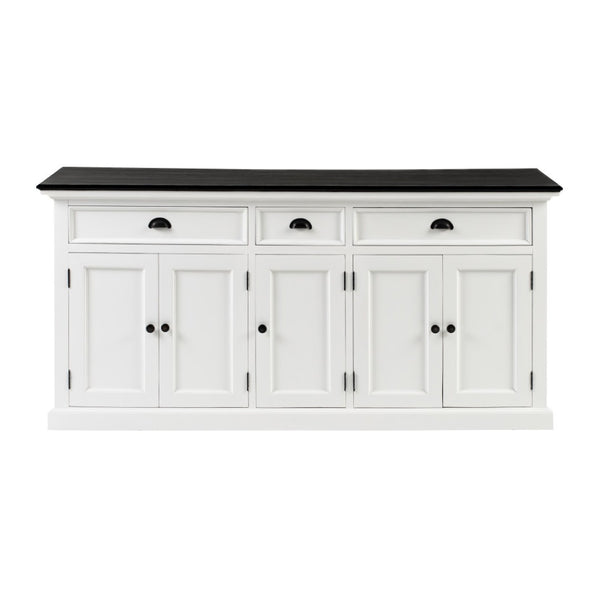 HomeRoots 74" Solid Wood Buffet Table in Black & White – Stylish Storage Solution for Any Room Décor 507538