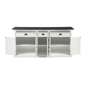 HomeRoots 74" Solid Wood Buffet Table in Black & White – Stylish Storage Solution for Any Room Décor 507538