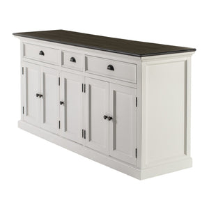 HomeRoots 74" Solid Wood Buffet Table in Black & White – Stylish Storage Solution for Any Room Décor 507538